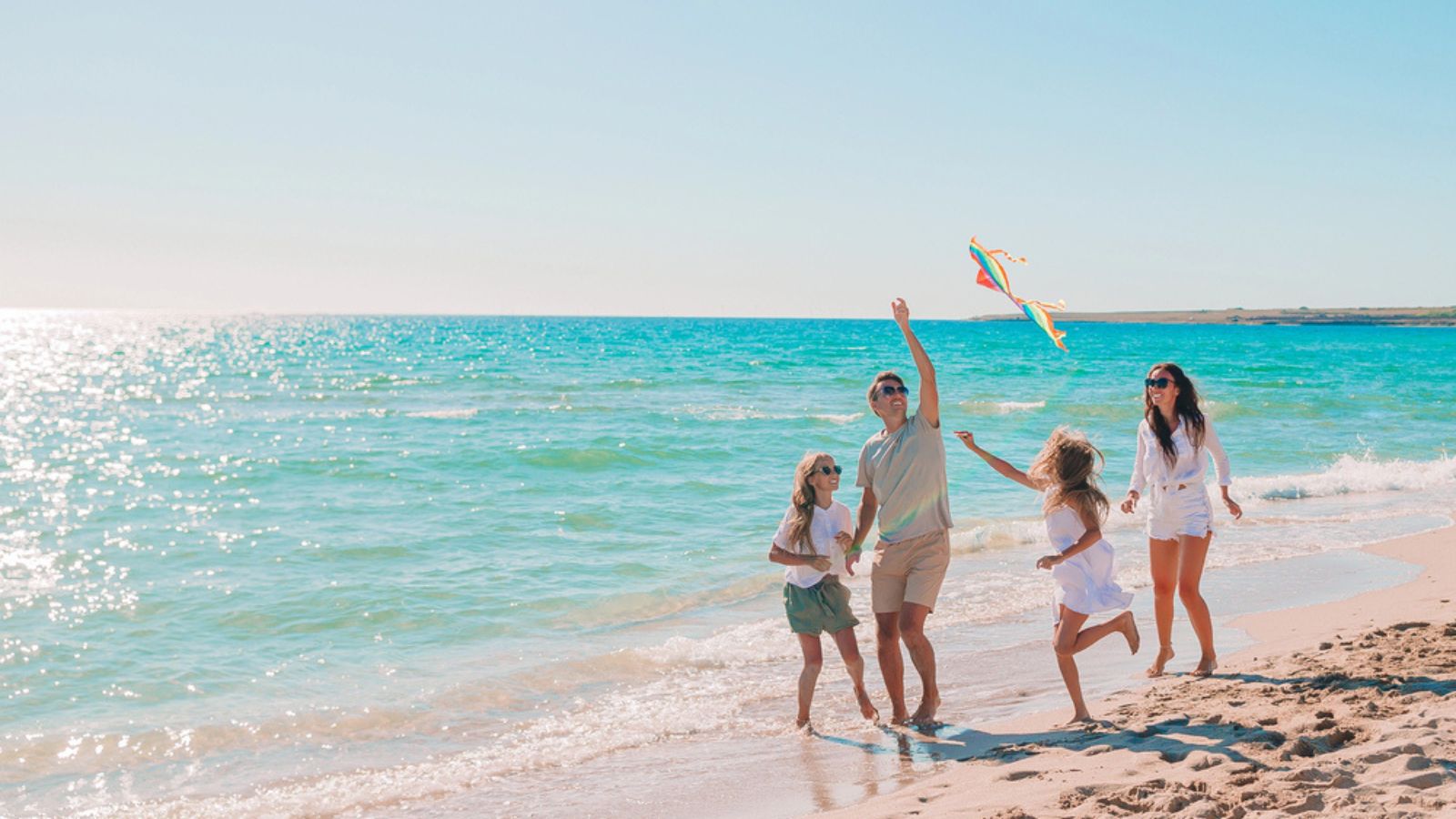 Young family on vacation have a lot of fun. Travel Concept